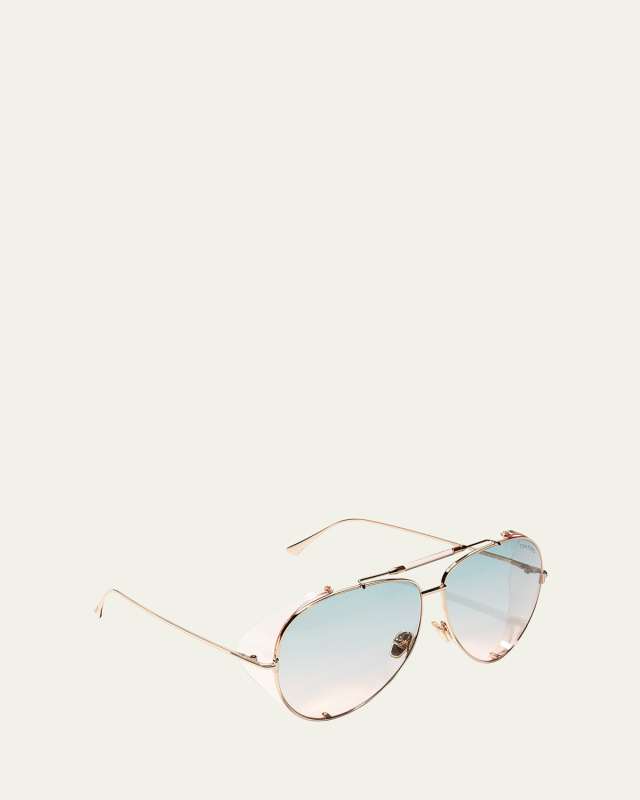 Jack Metal Aviator Sunglasses w/ Side Shields